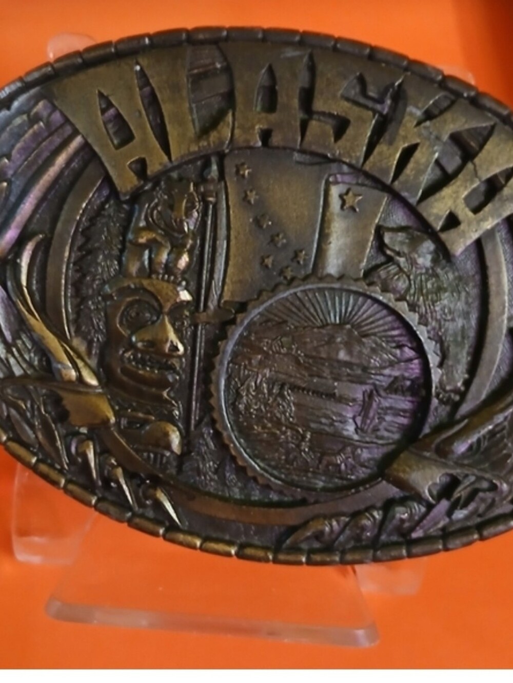 🦅 Vintage Alaska Belt Buckle – Wilderness Heritage Collectible 🏔️🦅